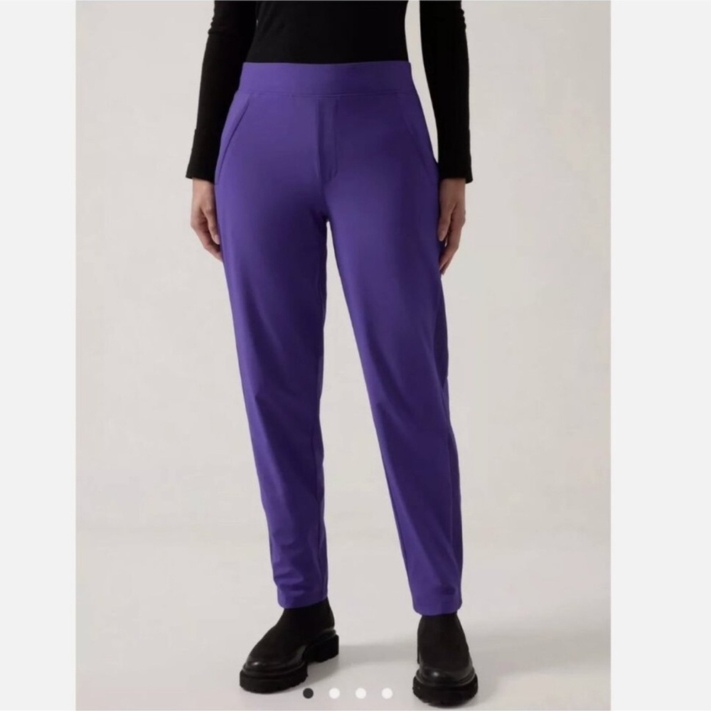 Athleta Brooklyn Lined High Rise Pants Size 12 Purple Straight Leg
